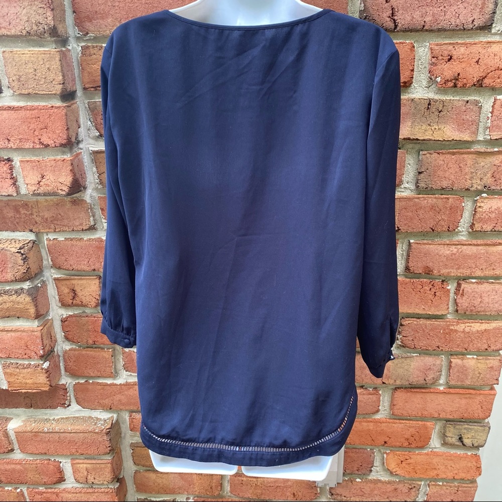J. Crew Navy Blue Basic Blouse Small - image 5
